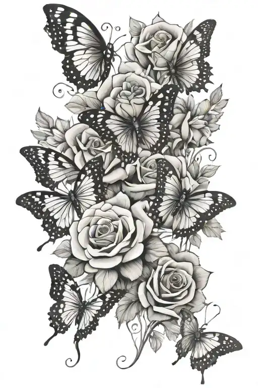 Butterflies And Roses Spine