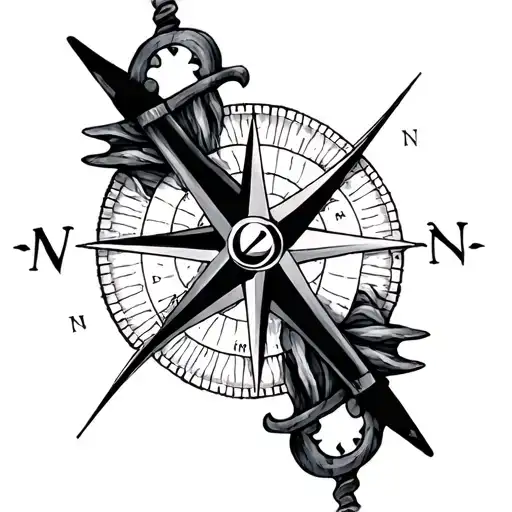 Puzzle Piece And Compass Rose