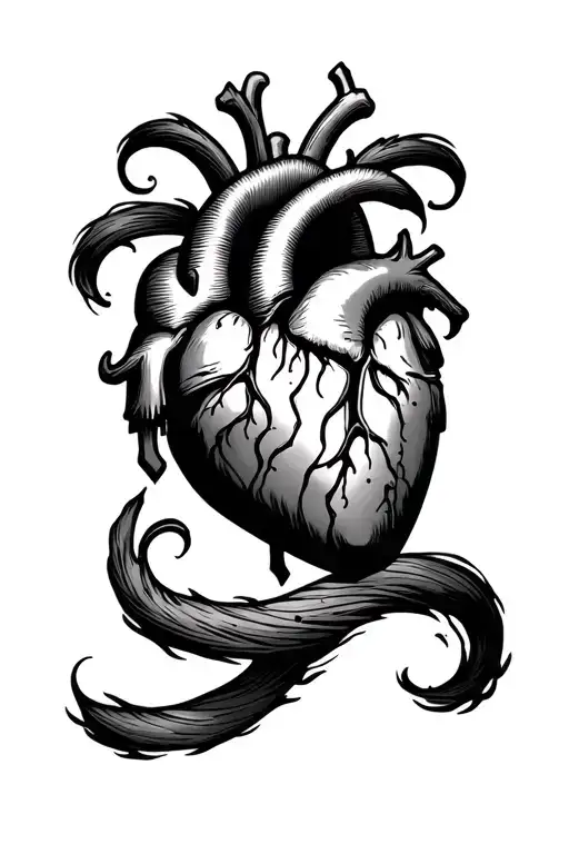 Heart Crying Old School Tattoo Design