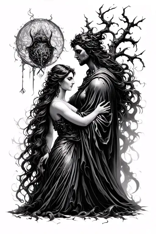 Hades And Persephone Underworld Tattoo Design