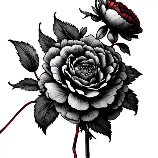 Red String Around Carnations