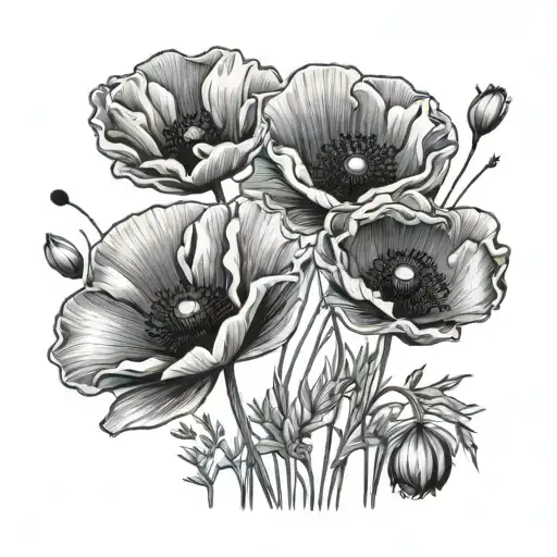 Poppies With Heartbeat Stem