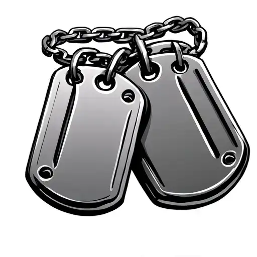 Military Dog Tags Attached To Chain