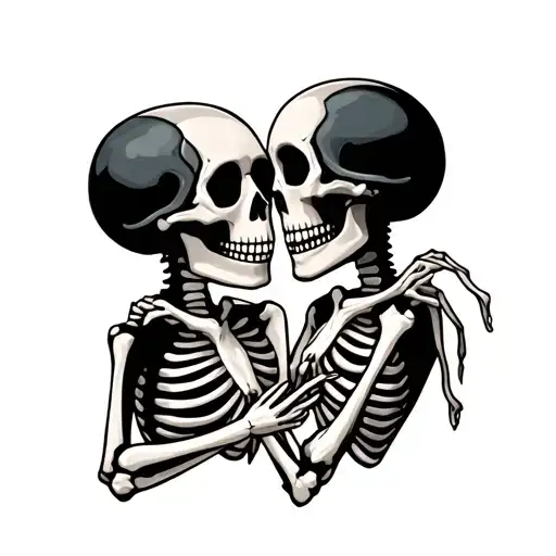 Cute Skeletons In Love Dancing