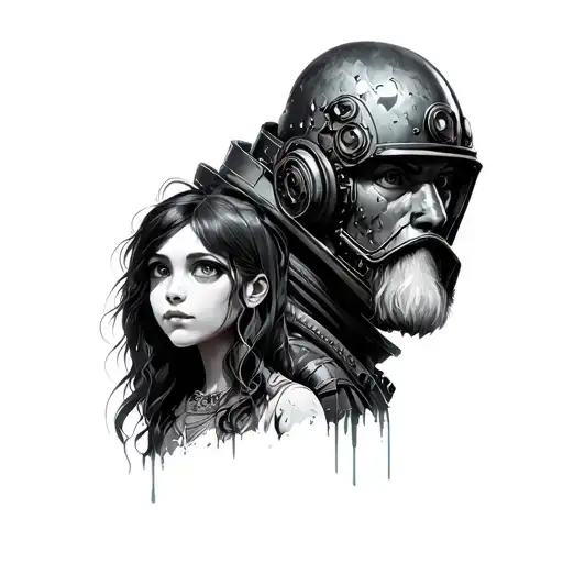 Big Daddy And Little Sister From Bioshock Game