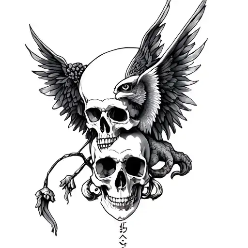 A Greek Mythology Inspired Tattoo With Momento Mori And Icurus Falling