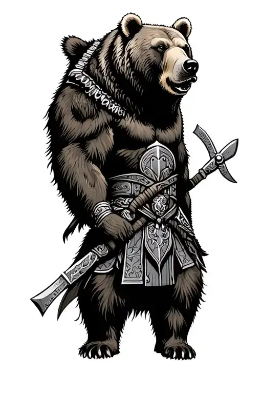 Warrior With Grizzly Bear