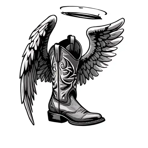 Cowboy Boot Tilted Angel Halo Made