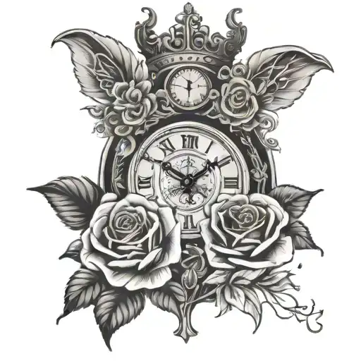 Roses Blooming God Father Clock Face Eyes Play Boy Bunny And King And Queen Cards