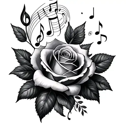 Rose And Music Note