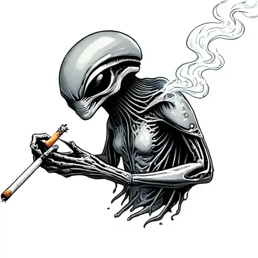 Alien Smoking A Joint
