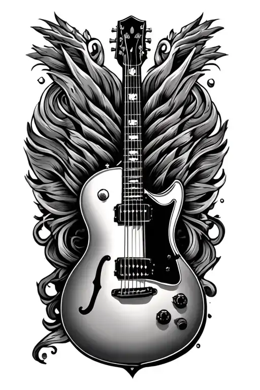 Guitar Memorial Tattoo For Brother