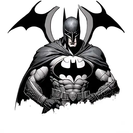 Spartan Warrior With Batman Symbol On The Chest