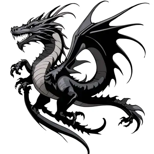 Dragon Flying Simple Tatto Idea