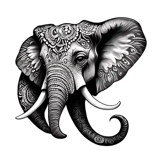 Henna Elephant Head