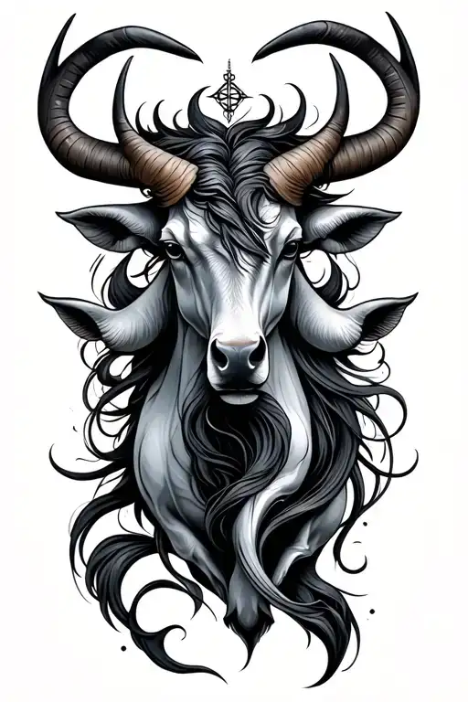 Combined Taurus And Aquarius Zodiac Sign Intertwined