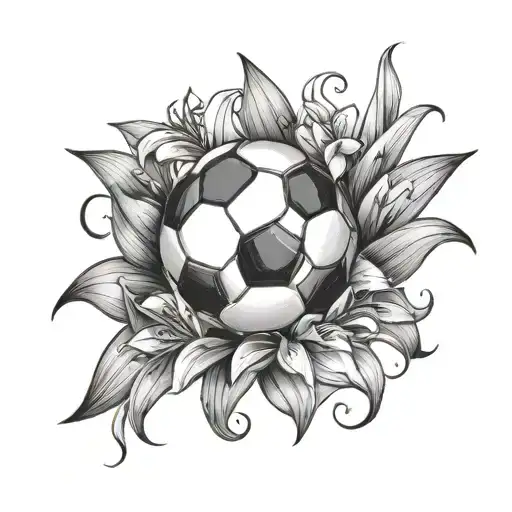 Soccer Ball With Lillies Wrapping