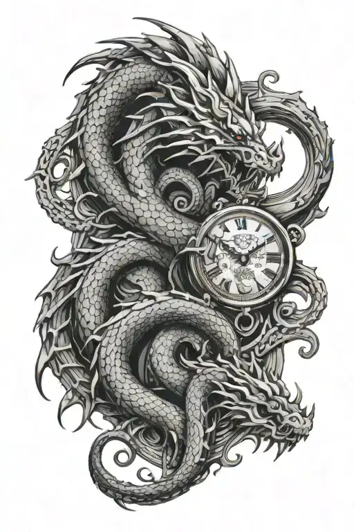 A Long Dragon And Pendant Watch