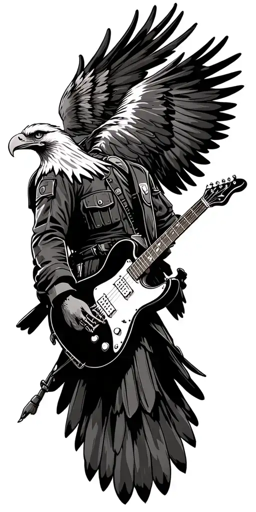 Eagle Perched Soldier Guitar