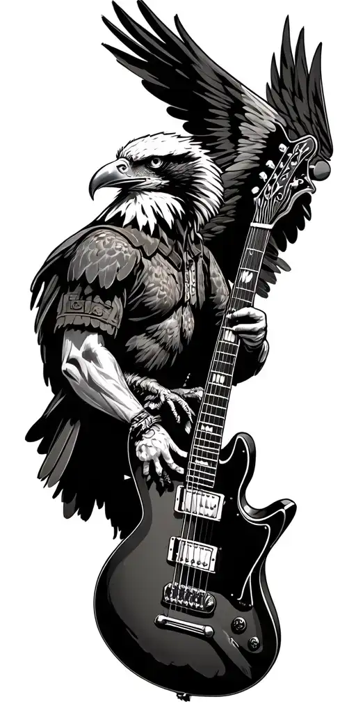 Eagle Perched Soldier Guitar