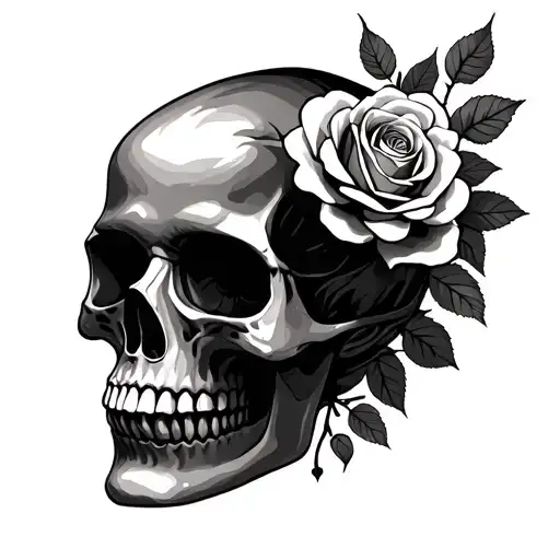 Femanine Skull With Roses