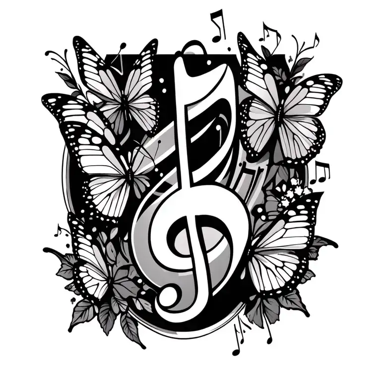 Music Notes And Butterflies Memorial
