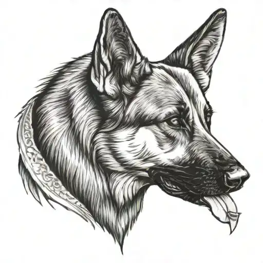 German Shepherd And Star