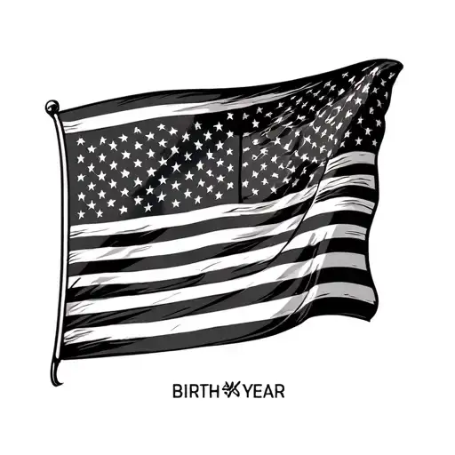 American Flag With Birth Years