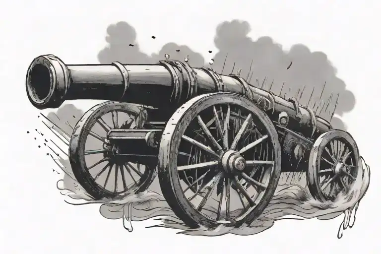 Old Cannon Being Rained On