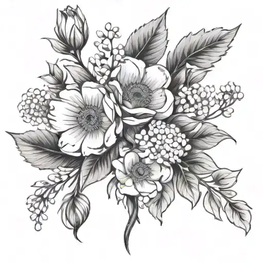 Birth Flower Bouquet December And July Birth Flower