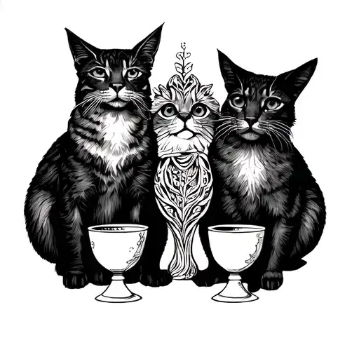 Three Of Cups Tarot Card Animals