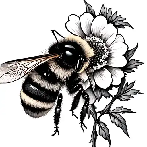 Bumble Bee And Flowers