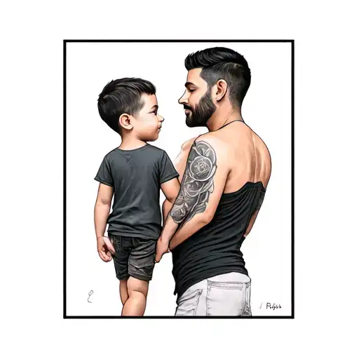 Father And Son Tattos Small