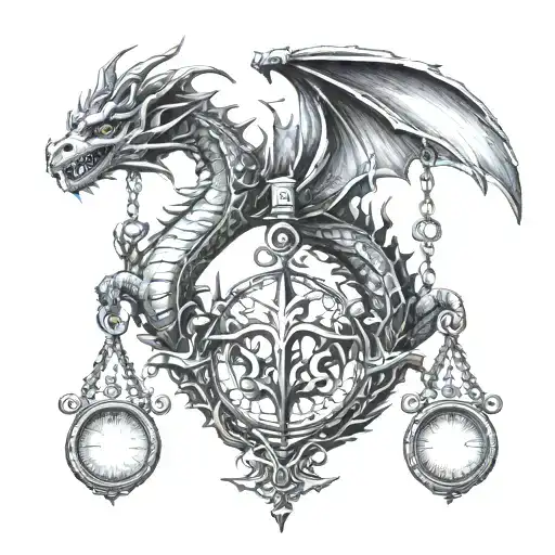 Dragon And Libra Scales