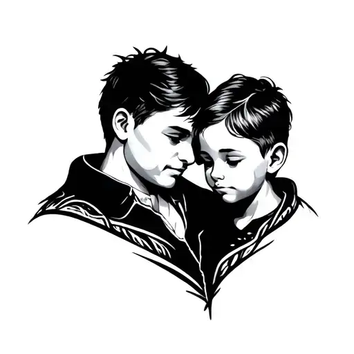 Father And Son Tattos Small Arm Shadow
