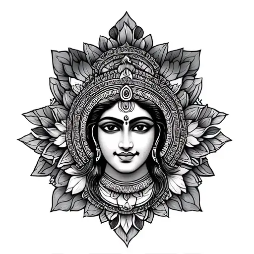 Asta Sidhi With Navnidhi Yantra Mandala Lotus And Hanuman Ji