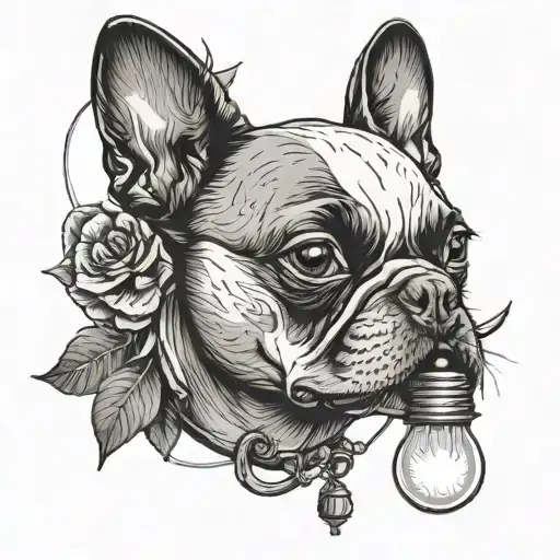 Boston Terrier Lightbulb Containing