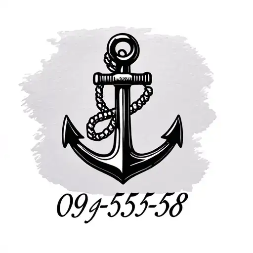 Anchor And 09-05-58 Written Underneath The Anchor Dainty Small Writing