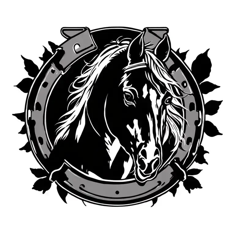 Horse And Horseshoe Silhouette