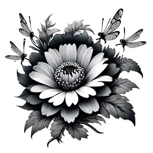 Lighting Tower Small Flower Indaed To Run Around And Dragonflies