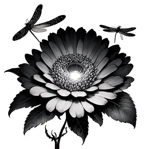 Lighting Tower Small Flower Indaed To Run Around And Dragonflies