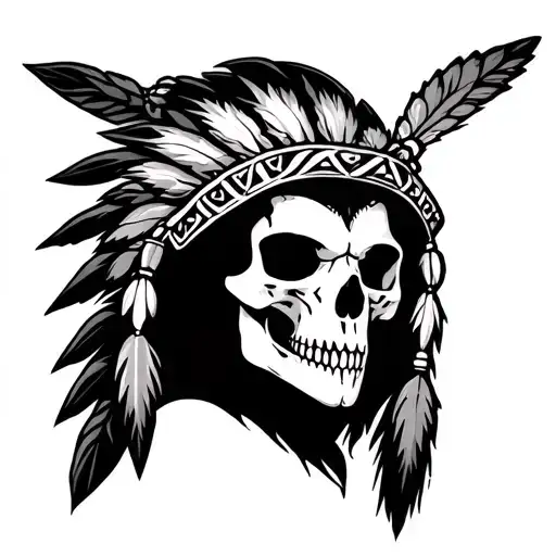 Native American Woman Honeybadger Skull Flash