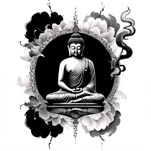 Buddha Pose And Smokes