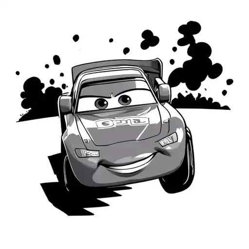 Single Line Lightning Mcqueen Cars Film