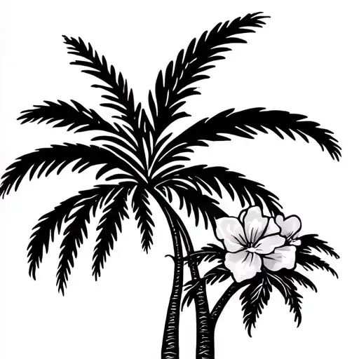 Palm Trees With Flowers