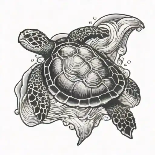 Sea Turtle Diamond Shell Ocean Wave