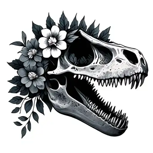 Spinosaurus Skull With Flowers