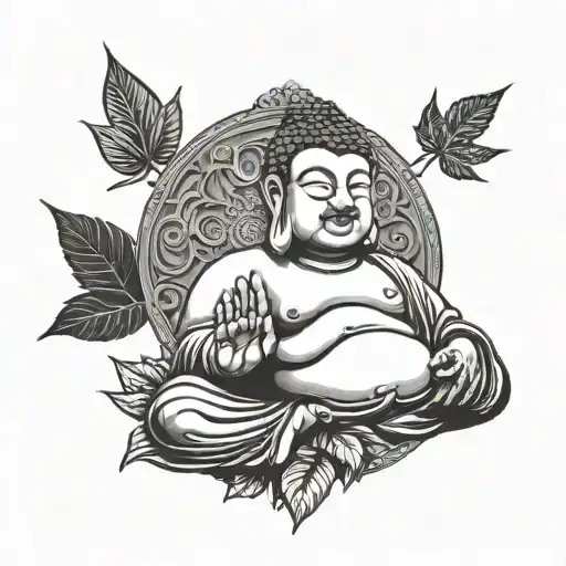 Buddah Smoking Weed