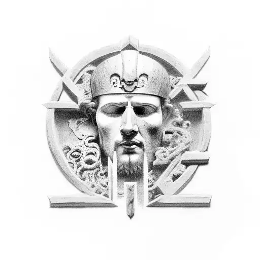 Roman Numeral 1 Imbedded And Made With Stone