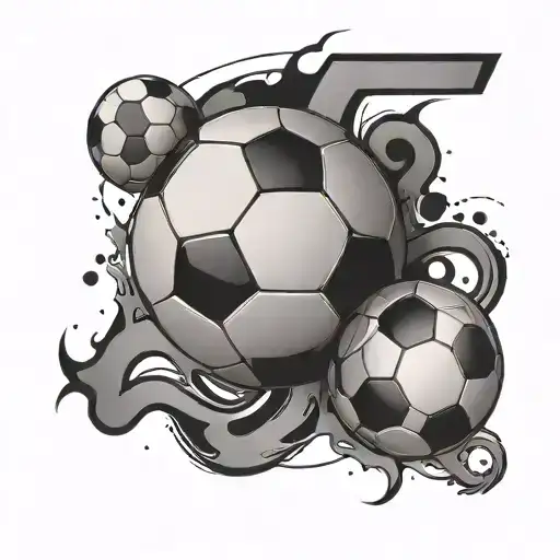 Soccer Ball With Numbers In White